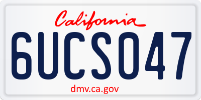CA license plate 6UCS047