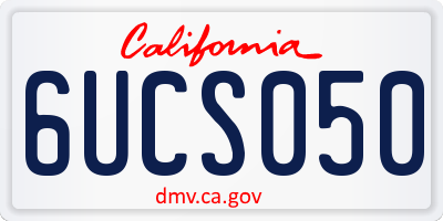 CA license plate 6UCS050
