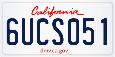 CA license plate 6UCS051