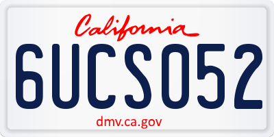 CA license plate 6UCS052