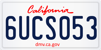 CA license plate 6UCS053