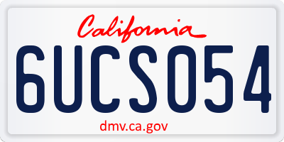 CA license plate 6UCS054