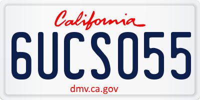 CA license plate 6UCS055