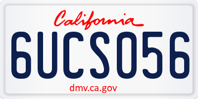 CA license plate 6UCS056