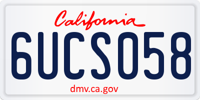 CA license plate 6UCS058