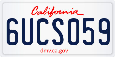 CA license plate 6UCS059