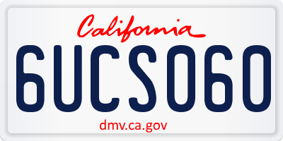 CA license plate 6UCS060