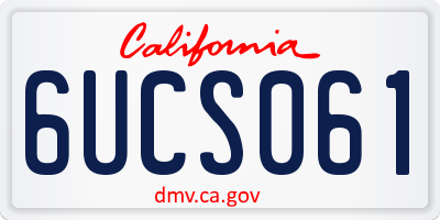 CA license plate 6UCS061