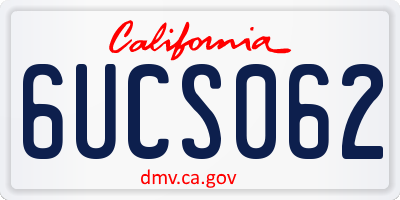CA license plate 6UCS062