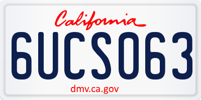 CA license plate 6UCS063