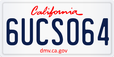 CA license plate 6UCS064