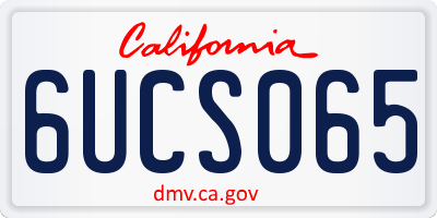 CA license plate 6UCS065