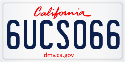 CA license plate 6UCS066