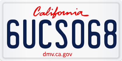 CA license plate 6UCS068