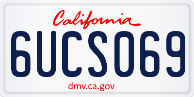 CA license plate 6UCS069
