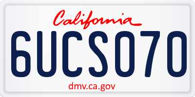 CA license plate 6UCS070