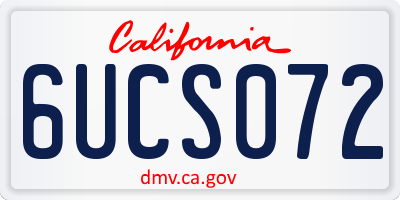 CA license plate 6UCS072