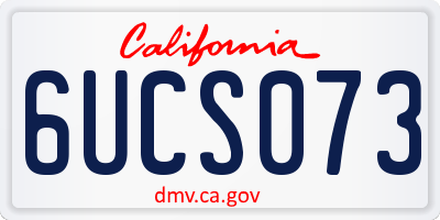 CA license plate 6UCS073