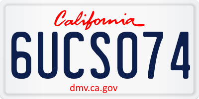 CA license plate 6UCS074