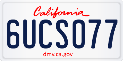 CA license plate 6UCS077