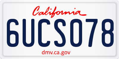 CA license plate 6UCS078