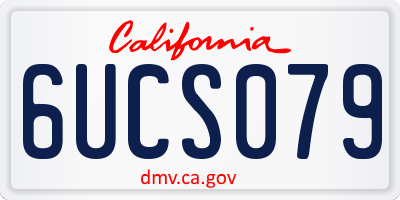 CA license plate 6UCS079