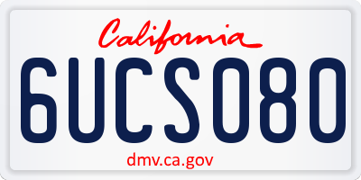 CA license plate 6UCS080