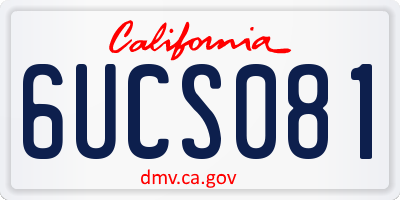 CA license plate 6UCS081