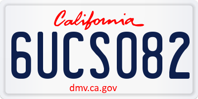 CA license plate 6UCS082
