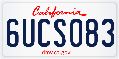 CA license plate 6UCS083