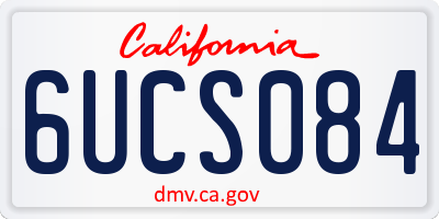 CA license plate 6UCS084
