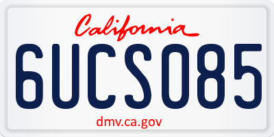 CA license plate 6UCS085