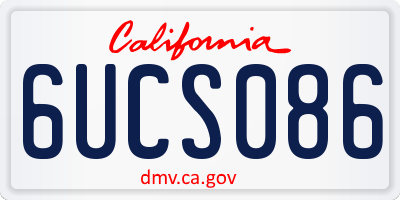 CA license plate 6UCS086