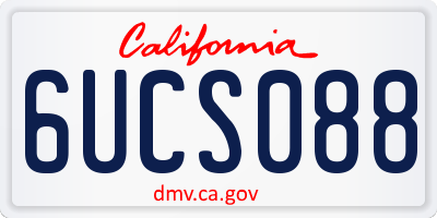 CA license plate 6UCS088