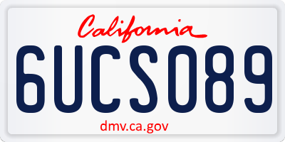 CA license plate 6UCS089