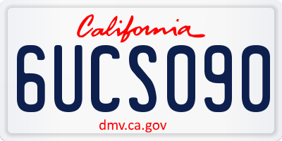 CA license plate 6UCS090