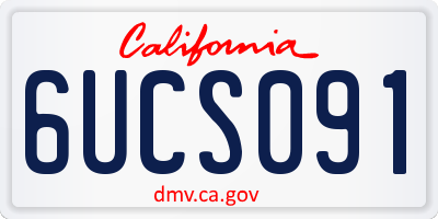 CA license plate 6UCS091