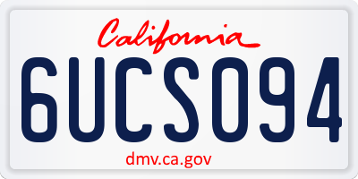 CA license plate 6UCS094