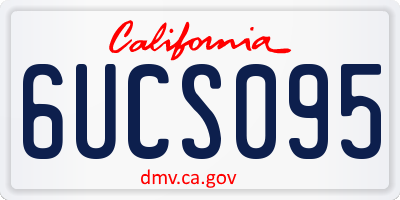 CA license plate 6UCS095