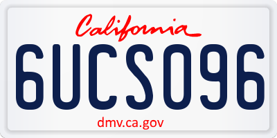 CA license plate 6UCS096
