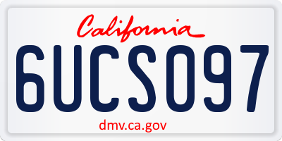 CA license plate 6UCS097
