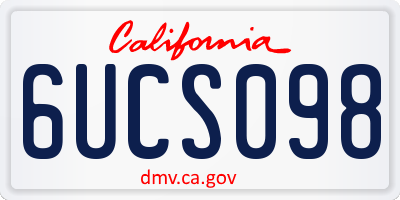 CA license plate 6UCS098