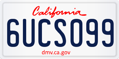 CA license plate 6UCS099