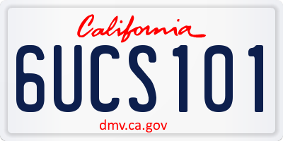 CA license plate 6UCS101