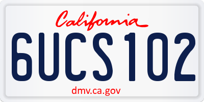 CA license plate 6UCS102