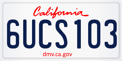 CA license plate 6UCS103