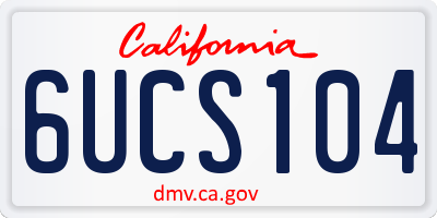 CA license plate 6UCS104