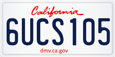 CA license plate 6UCS105