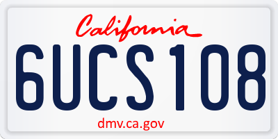 CA license plate 6UCS108
