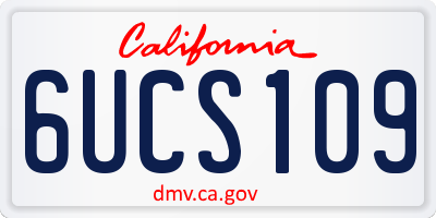 CA license plate 6UCS109
